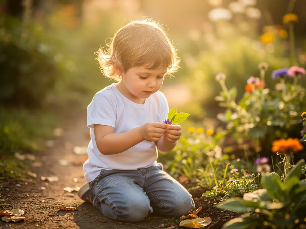 Child exploring nature outdoors