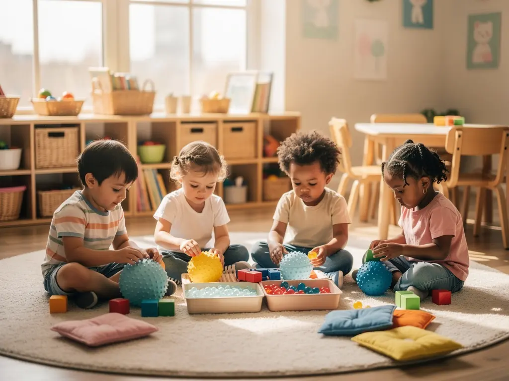Young toddlers exploring together